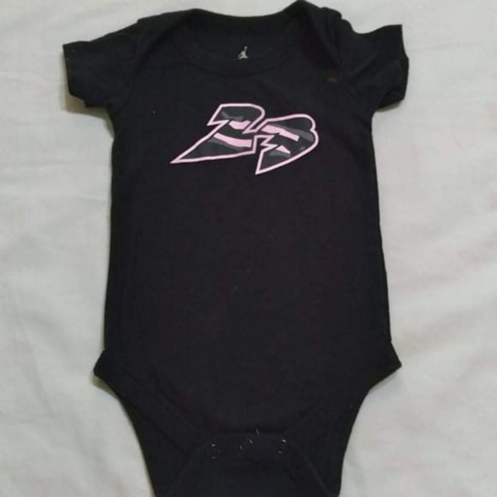 Michael Jordan 0-6 months Black Bodysuit One Piece for Baby 23
